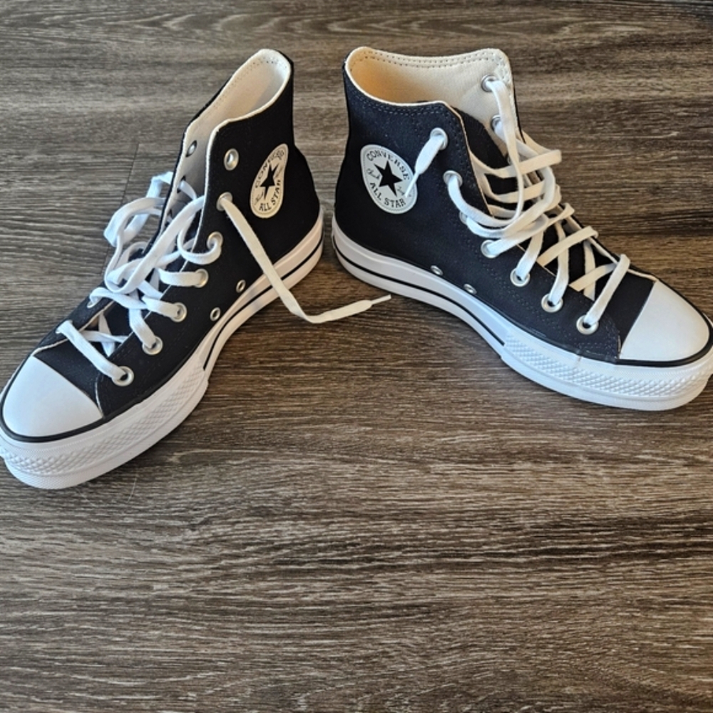 Converse Classic Black and White High-Tops - Picture 2 of 7